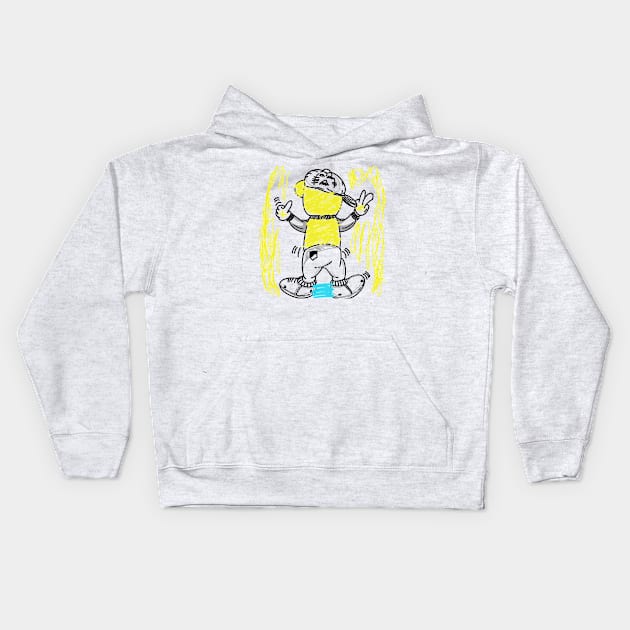 Skater Boy Skateboarding Day Hand Drawing Kids Hoodie by Saestu Mbathi